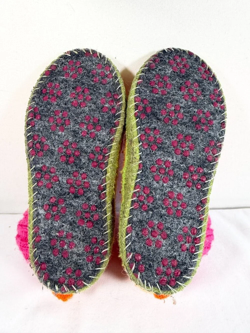 Kids GARNET HILL Boiled Wool Ginger Cat Slipper Boots Sz 8